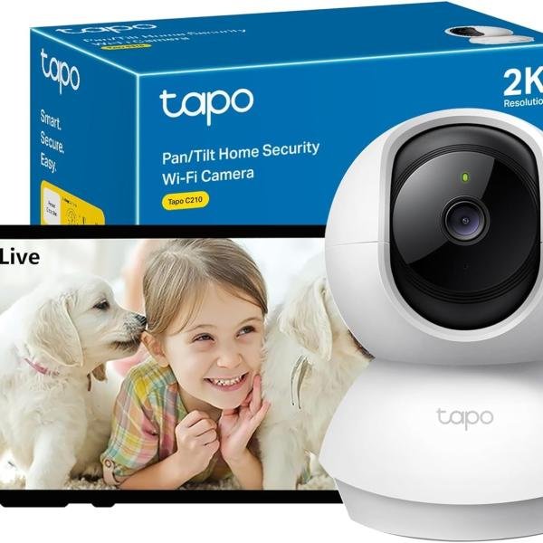 Tapo 2K(3MP) C210 Indoor 360° WiFi Surveillance Camera, Night Vision, Real Time Notifications, Person Detection, Motion Tracking, Remote Control, Alexa Compatible