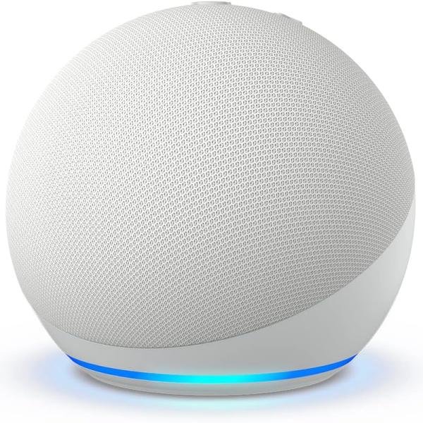 Echo Dot (5th generation, model 2022) | Bluetooth and Wi-Fi connected speaker with even more powerful sound and Alexa | White